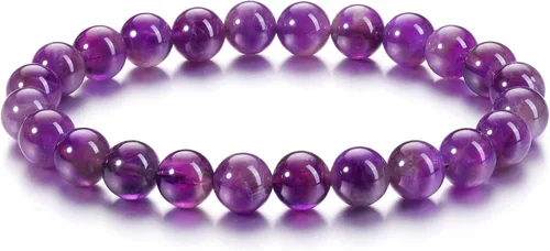 Vista 39 de Jovivi Pulsera elástica de cuentas redondas semipreciosas naturales – 0.315 pulgadas hecha a mano con cuentas de piedras preciosas curativas