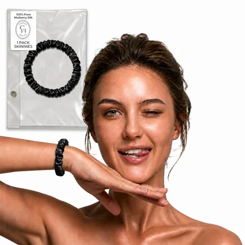 Vista 6 de SUNDAYSILKS™ - Lujosos coleteros de seda de morera para mujeres y niñas Coleteros antideslizantes y sedosos para el cabello natural, rizado, fino