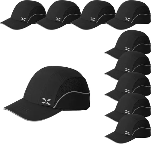 Vista 5 de TIHEEN Gorra de seguridad unisex, estilo gorra de béisbol con rayas reflectantes, ligera y transpirable, gorra de protección para la cabeza