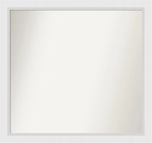 Vista 243 de Amanti Art Espejo de baño blanco para sobre el fregadero, 24 x 26 pulgadas, espejo rectangular blanco y blanco, marco de madera contemporáneo