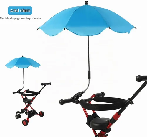 Vista 7 de TITA-DONG Paraguas para silla con abrazadera, silla de playa ajustable universal, con protección UV, sombrilla para silla de patio, silla de playa
