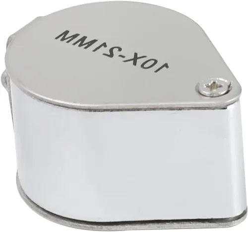 Vista 6 de Othmro Lupa 10X diámetro de lente 0.827 in silbato forma plegable joyería lupa lupa plata