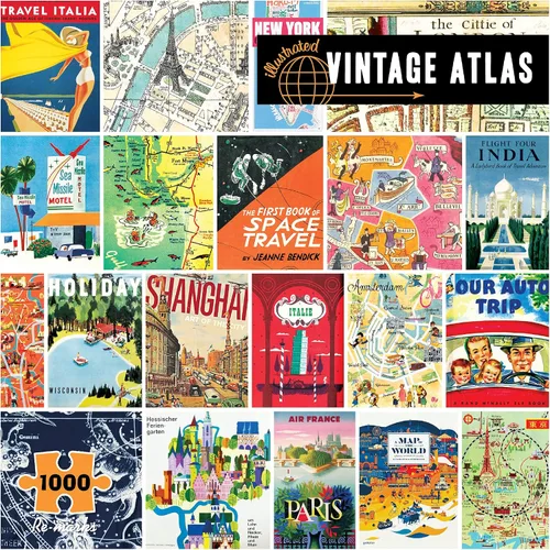 Vista 9 de Re-Marks Rompecabezas de cultura pop de los años 50, rompecabezas de 1000 piezas para todas las edades, rompecabezas familiar