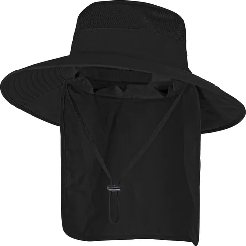 Vista 18 de ZOORON Sombreros de sol para hombres y mujeres con solapa para el cuello Gris oscuro