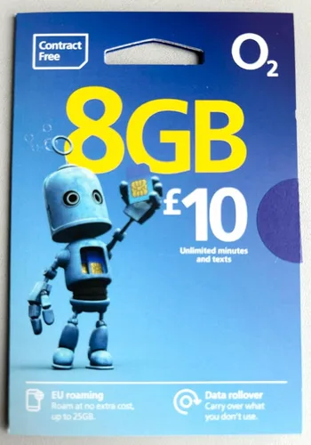 Vista 2 de O2 Tarjeta SIM Pay As You Go, Azul