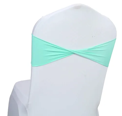 Vista 23 de MDS Paquete de 100 bandas de elastano para silla, bandas lisas sin hebilla, reutilizables, elásticas, para decoración de bodas, recepciones, Azul
