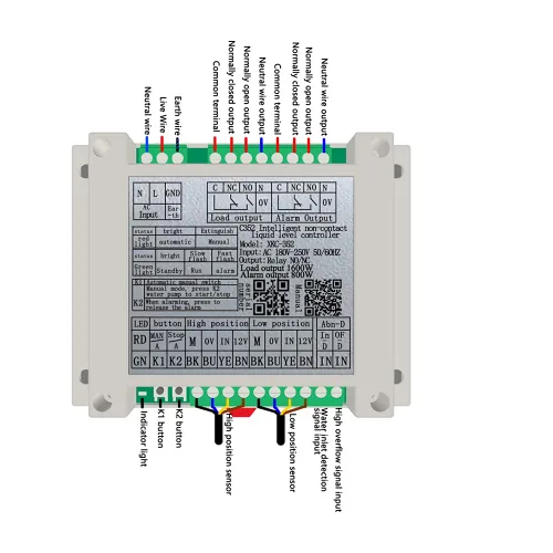 Vista 4 de Controlador automático de nivel de agua Controlador automático de bomba de agua para tanque aéreo con dos sensores de nivel de líquido sin contacto