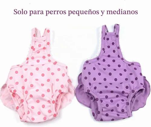 Vista 3 de 2 piezas de pañales lavables para hembra con tirantes, cómodos pañales reutilizables para cachorros, bragas sanitarias para perros, ropa