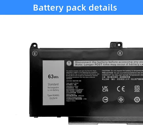 Vista 3 de Reemplazo de batería para laptop RJ40G para Dell Latitude 14 5420 Latitude 15 5520 Precision 15 3560 Series P137G P137G001 P104F P104F001 P104F002