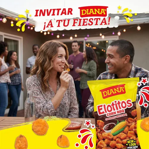 Vista 4 de Diana Elotitos - Snacks de maíz para barbacoa, bolsas de 4.05 onzas, paquete de 8 Toasted whole corn kernels with bold BBQ seasoning for a crunchy