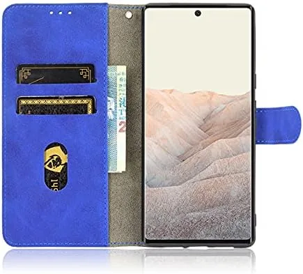 Vista 2 de Compatible con Google Pixel 6A, cubierta trasera magnética de piel, plegable, con ranura para tarjetero, para Google Pixel 6A