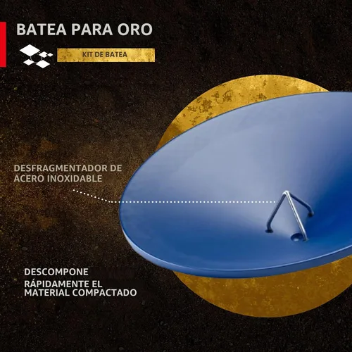 Vista 5 de XP METAL DETECTORS Kit de Batea de oro - Batea de plástico único con desfragmentador de materiales, ideal para prospección de oro