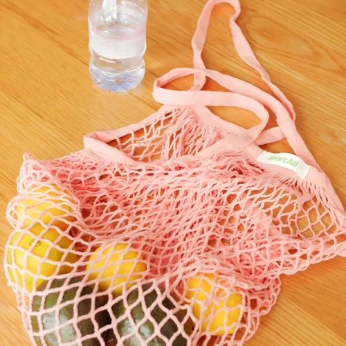 Vista 3 de meetall Bolsas de malla para comestibles, bolsas reutilizables con asas largas resistentes, lavables y ecológicas, red de cuerda de algodón