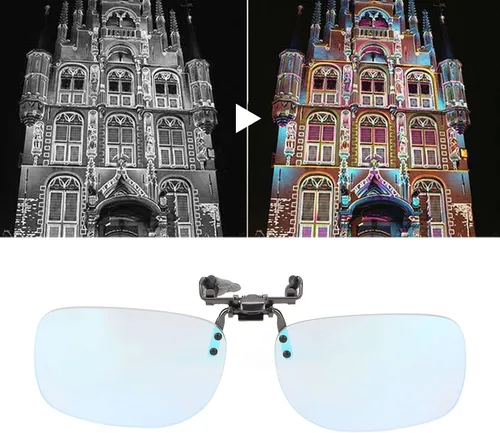 Vista 4 de Jiawu Gafas de clip para ceguera roja-verde, lentes correctoras ligeras para hombre y mujer, Claro
