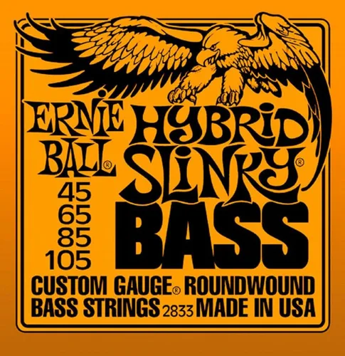 Vista 2 de Ernie Ball 2833 Hybrid Slinky - Cuerdas para graves (2 unidades)