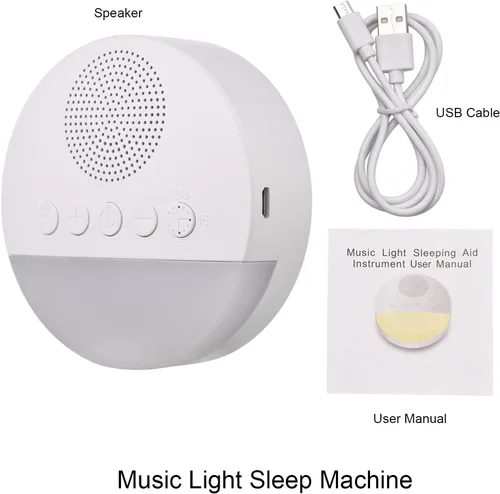 Vista 9 de Máquina de sonido para dormir con 20 sonidos relajantes, luz nocturna y temporizador inteligente para la relajación del sueño