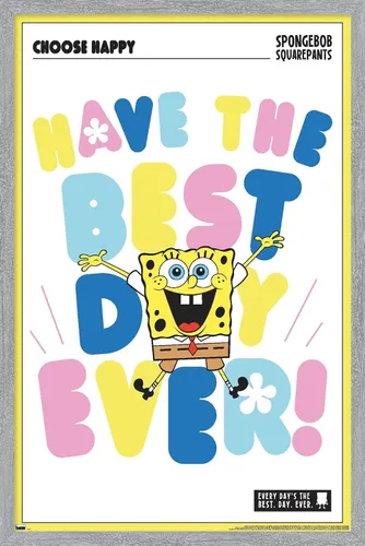 Vista 15 de Trends International Nickelodeon Bob Esponja - Póster de pared con texto en inglés «Choose Happy Wall», 22.4 pulgadas de largo x 14.7 pulgadas