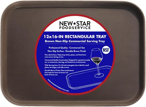 Vista 15 de New Star Foodservice 24852 Bandeja antideslizante de grado restaurante, plástico, forrada de goma, rectangular, 10 x 14 pulgadas, color negro