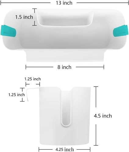 Vista 2 de Organizador de cesta colgante con ganchos para dormitorio, literas, estante para mesa de noche, soporte de almacenamiento para controles remotos