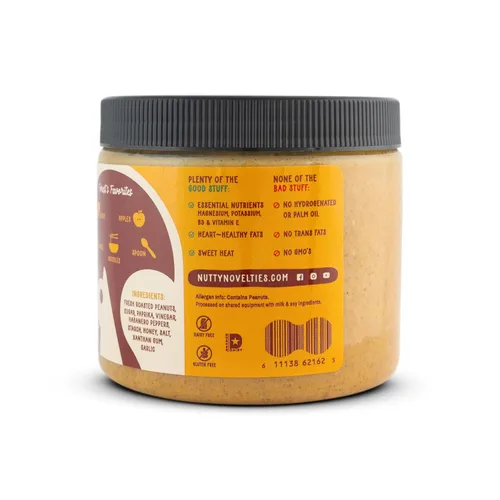 Vista 5 de Nutty Novelties Mantequilla de maní picante con miel de habanero - Alta en proteínas, baja en azúcar, mantequilla de maní saludable - Maní