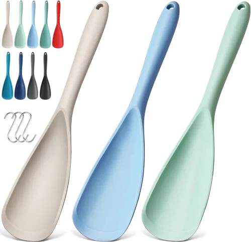 Vista 34 de Paquete de 2 espátulas de silicona para utensilios de cocina antiadherentes 2 paquete caqui