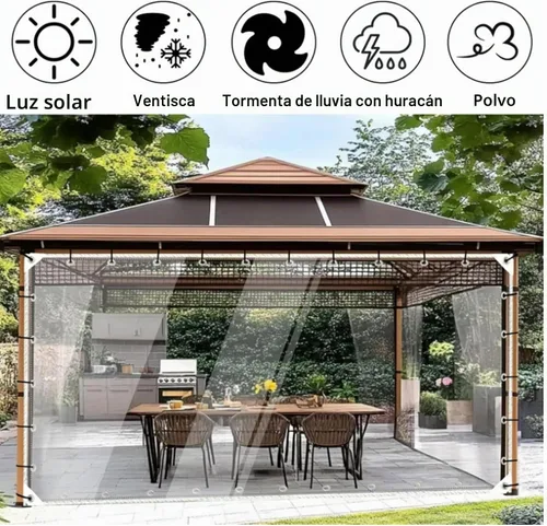 Vista 3 de Lonas transparentes con ojales, lonas transparentes de 5 x 7 pies, cubierta de lona impermeable resistente con borde reforzado, lona de PVC