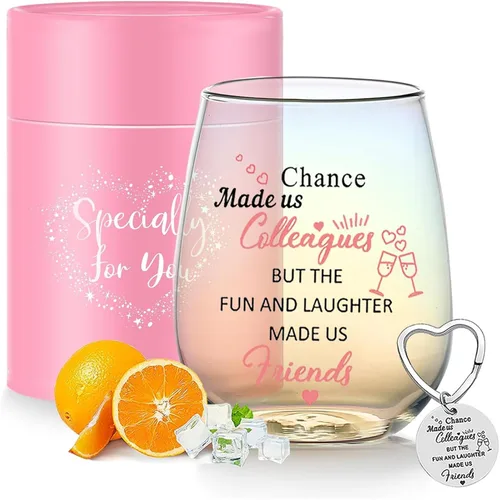 Vista 23 de Yalucky Regalos para mujer amiga, vaso de vidrio de 16.2 fl oz, regalos de cumpleaños para mujer, Llaveros para mujeres, regalo de graduación