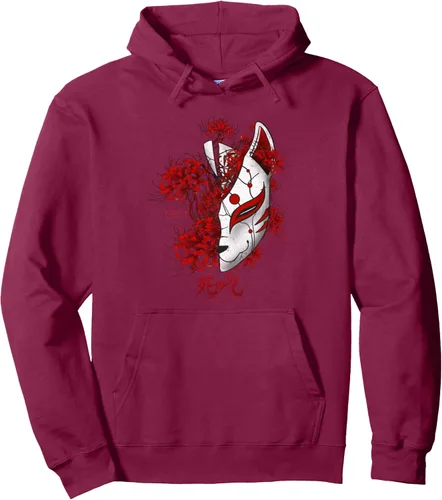 Vista 14 de Sudadera con capucha de anime con diseño de lirio de araña japonesa en suave grunge, Negro, S