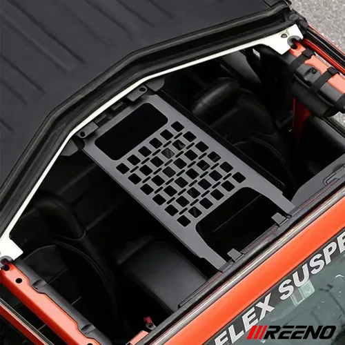 Vista 4 de Accesorios de Panel Molle Aéreo para Portaequipajes de Techo de Carga Compatible con Jeep Wrangler JL JLU 2018-2024 y Gladiator JT 2020-2024