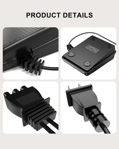 Vista 5 de Cable de alimentación de pedal de repuesto para máquina de coser Singer, enchufe de forma D compatible con Singer 4452 4432 4423 4411 5554 5532 5523