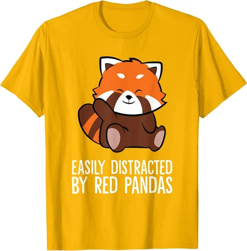 Vista 40 de Red Panda Love Easily Distracted By Red Pandas T-Shirt Asphalt Grey