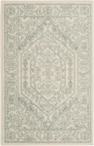 Vista 121 de SAFAVIEH ADR108B - Tapete de la colección Adirondack, 2 pies 1 pulgada x 6 pies, marfil y plateado, diseño de medallón oriental, no desprende