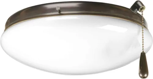 Vista 8 de Progress Lighting kit de luz de ventilador de techo de 1 luz para ventiladores de techo de la colección AirPro, estilo clásico transicional