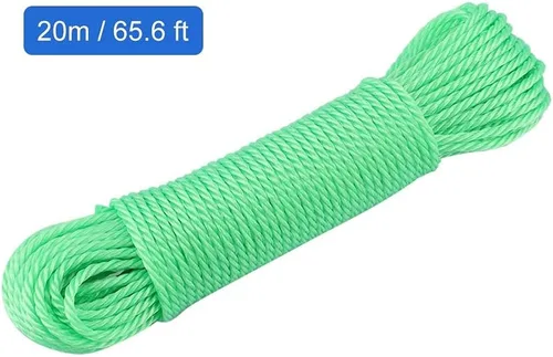 Vista 3 de Cuerda de secado de ropa resistente de 65.6 ft, cuerda de nailon de viaje portátil, línea de ropa resistente para acampar al aire libre, proyectos