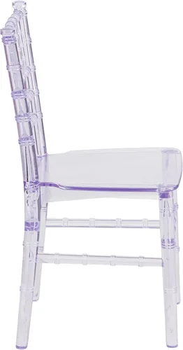 Vista 7 de Flash Furniture Silla Chiavari para Niños de Resina de Cristal Transparente para Fiestas y Eventos para Uso Comercial y Residencial