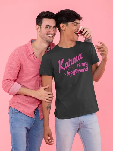 Vista 4 de Expression Tees Karma is My Boyfriend Midnight ERAS - Camiseta sin mangas con espalda cruzada para mujer