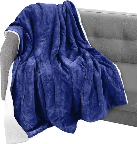 Vista 47 de Elegant Comfort Manta, Manta Reversible de Franela Sherpa, Ultra-Suave, Mullida, Acogedora y Afelpada - Manta Decorativa Ligera para Todas las Gris