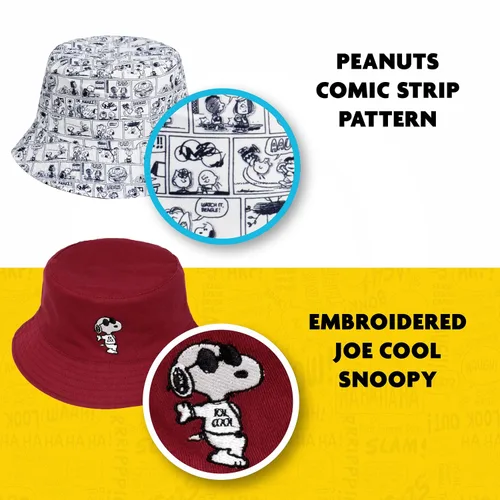 Vista 3 de Concept One Women's Peanuts Sleeping Snoopy Denim Adult Bucket Hat