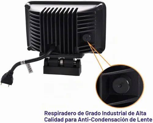 Vista 6 de Lightronic Luz antiniebla LED rectangular todoterreno de 4 x 6 pulgadas para Jeep, camión y tractor, ámbar de 3000 K, haz combinado de inundación