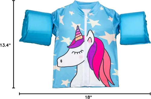 Vista 7 de Poolmaster Camiseta de natación para piscina, chaleco de natación con flotadores de brazo
