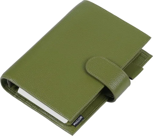 Vista 14 de Moterm Personal Luxe - Planificador de anillos – Organizador de carpeta de cuero genuino (Pebble-Mustard, anillo de 1.181 in)