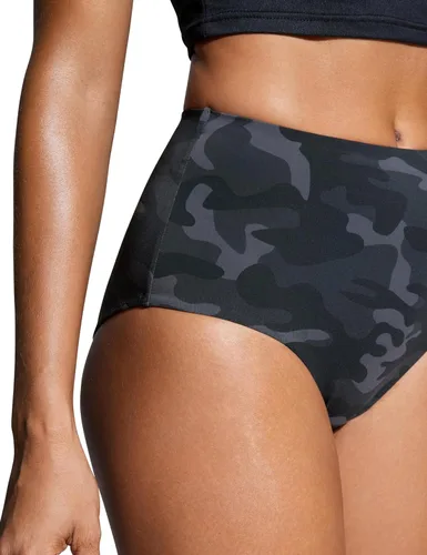Vista 4 de CRZ YOGA Parte inferior de bikini de cintura alta para mujer, con control de abdomen, cobertura completa