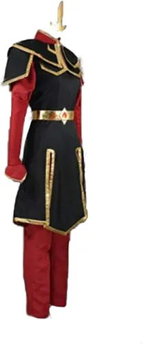 Vista 2 de Adulto Azula Cosplay traje para hombre rojo traje de Halloween