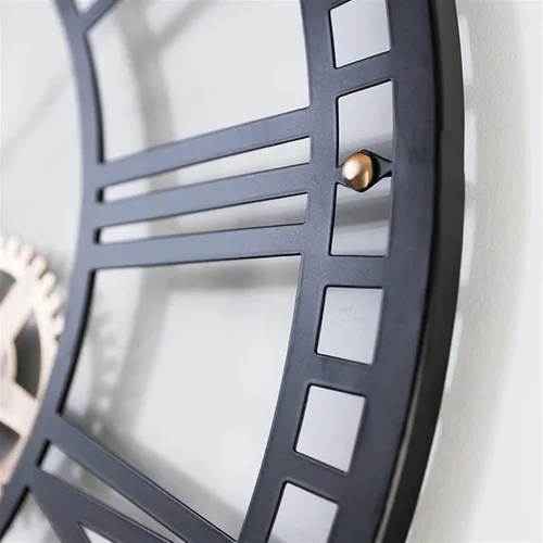 Vista 5 de Reloj de pared de estilo industrial, reloj de pared decorativo de hierro forjado, moderno, simple, silencioso, retro, con forma de engranaje