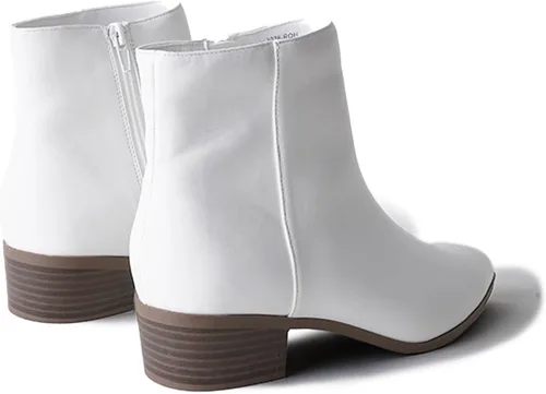 Vista 6 de J. Adams Botas de tobillo Viper para mujer, botas cortas y gruesas de tacón bajo con puntera puntiaguda, cómodas y elegantes para el uso diario