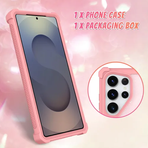 Vista 327 de Bonoma - Funda compatible con Samsung Galaxy S21 Plus, diseño de corazón con purpurina, color rosa Support for MagSafe, Plating Magnetic Case TPU
