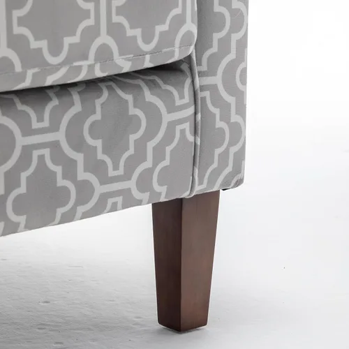 Vista 7 de Container Furniture Direct Sillón clásico con marco de madera de abedul y cómodos reposabrazos enrollados, sillones para sala de estar, dormitorio