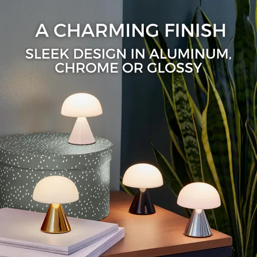 Vista 5 de Lexon Mina - Lámpara de Hongo Pequeña – Luz LED Portátil de Mesita de Noche para Dormitorios, Niños y Guardería – Recargable con 12h de Autonomía