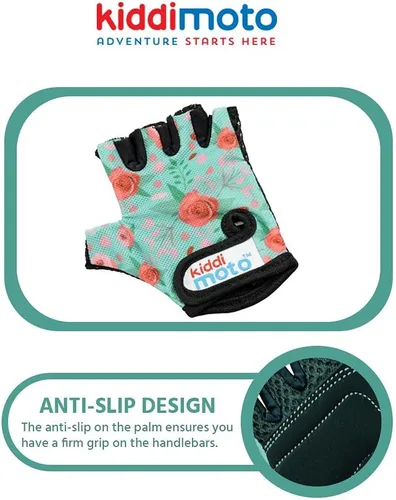 Vista 6 de Kiddimoto Kids Cycling Gloves Anti-Slip Kids Bike Gloves for Boys and Girls Fingerless Kids Mountain Bike Gloves for BMX, MTB Riding, Gymnastics