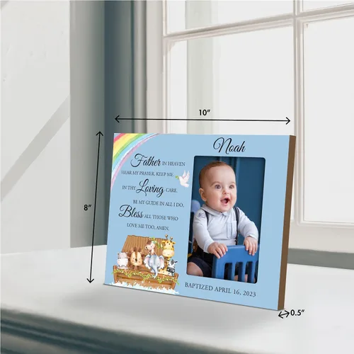 Vista 4 de LifeSong Milestones Marco de fotos de bautismo, regalos de bautismo personalizados para niñas, niños, padrinos, regalos de baby shower, recuerdos